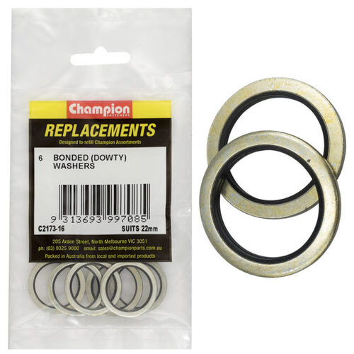 Champion C2173-16 Dowty Seal Washer Suits 22mm - 6/Pack