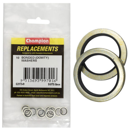 Champion C2173-9 Dowty Seal Washer Suits 8mm - 10/Pack