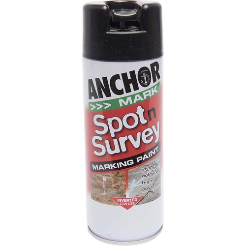 Anchor Spot N Survey Aerosol Paint Black 350g