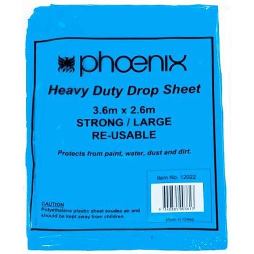 Phoenix Plastic Blue Drop Sheet Heavy Duty 2.6 x 3.6m