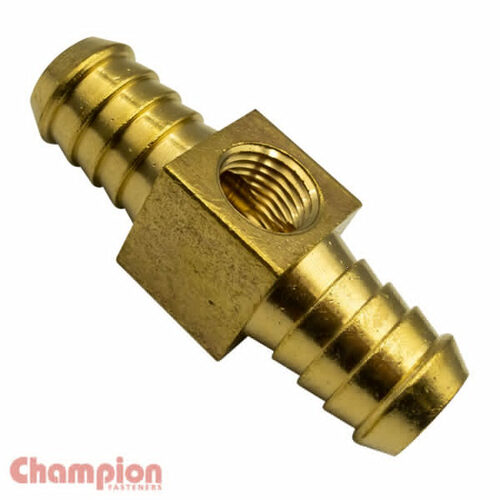Champion P14-0702 In-Line Gauge Brass Fitting 5/8" Hose - 1/4" NPT Female