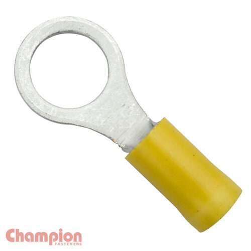 Champion 53-10 Crimp Terminal Ring 10mm Yellow - 100/Pack