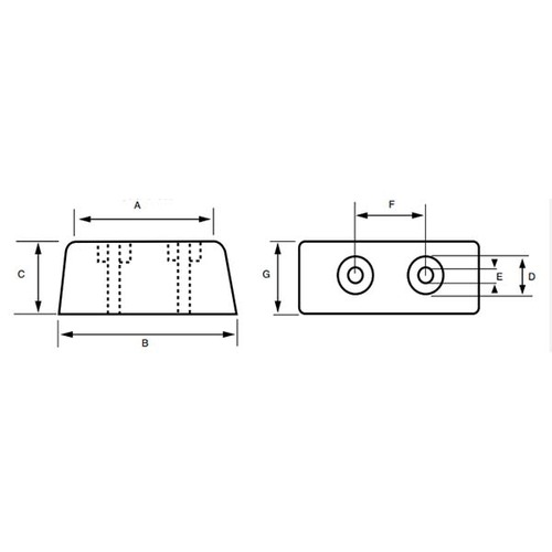 Mackay DB19555 Moulded Docking Buffer 195 x 55 x 50mm