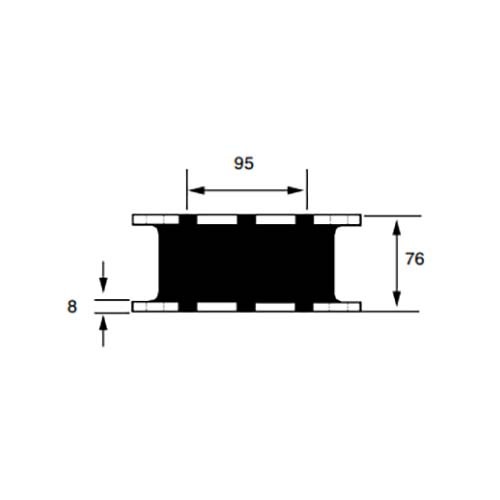 Mackay M211045 Square Plate Isolator 181 x 181 x 76mm - 1,452kg Load