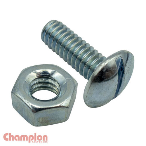 Champion CRB1 Roofing Bolt & Nut UNC 3/16 x 1/2" Zinc Plated - 100/Pack