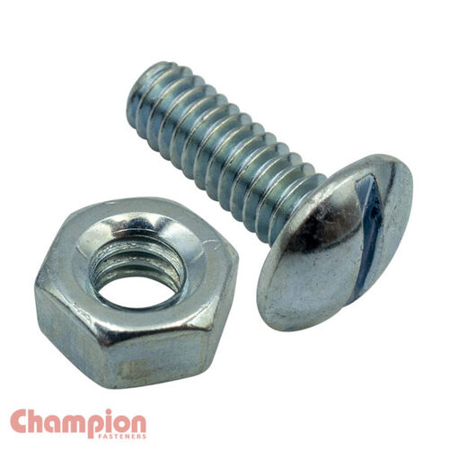 Champion CRB5 Roofing Bolt & Nut UNC 1/4 x 3/4" Zinc Plated - 50/Pack