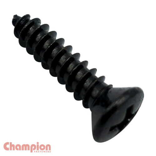 Champion CST203 Self Tapping Screw Raised Phillips 3.5 x 25mm Black - 100/Pack
