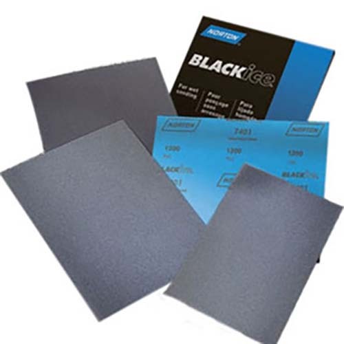 Norton Sanding Sheet Black Ice Waterproof 230 x 280mm 1200 Grit Pack of 50