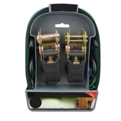 SmartStraps Ratchet Tie Down Strap Green 2m - 2/Pack