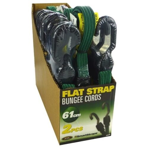 SmartStraps Flat Strap Bungee Cord Green 61cm - 2/Pack