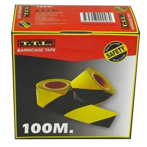 TTL Safety Tape 100m Striped Yellow & Black