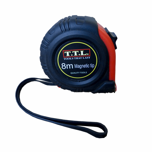 TTL Tape Measure Red 8m Metric - TTL001RMET