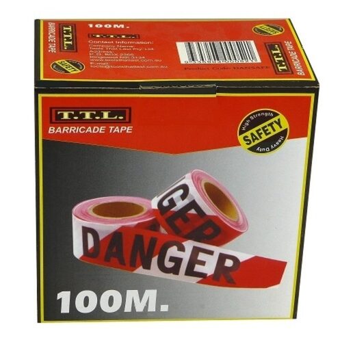 TTL Safety Tape 100m "Danger" Red & White