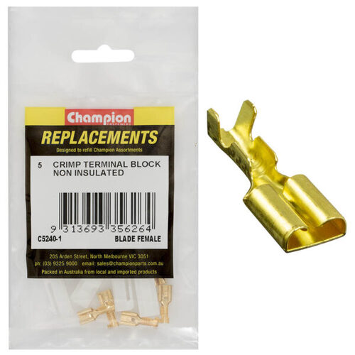 Champion C5240-1 Crimp Terminal Blade (5pcs) & Block Female 1 Pin (5pcs)