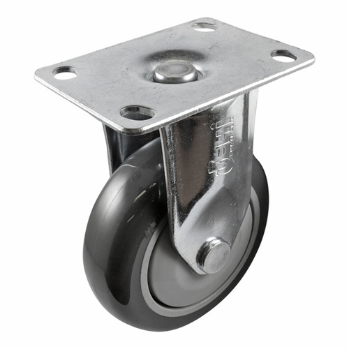150mm Fixed Plate Castor - Urethane Wheel Grey G6