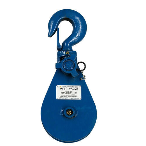 Austlift Snatch Block With Hook Head 8T 203mm Suits 16-18mm Steel Rope Dia