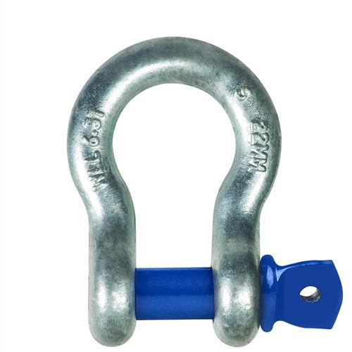 Austlift Screw Pin Bow Shackle Grade S Hot Dipped Galvanised 5mm