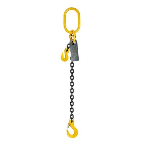 Grade 80 Chainsling 8mm x 2m 1 Leg W/ Clevis Grab Shortner & Sling Hook