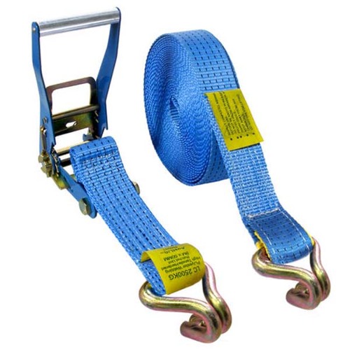 Austlift Ratchet Tie Down Double J Hook 50mm x 6m x 2500kg (2.5Tonne) LC