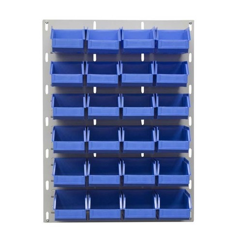 Ezylok LP2 Louvred Panel & 24 Pieces Size 6 Plastic Bin - Blue Colour