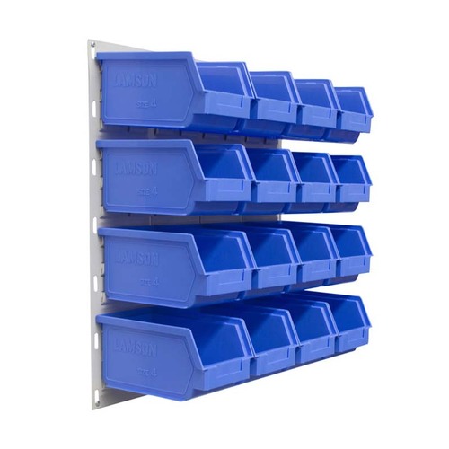 Ezylok LP3 Louvred Panel & 16 Pieces Size 4 Plastic Bin - Mixed Colour
