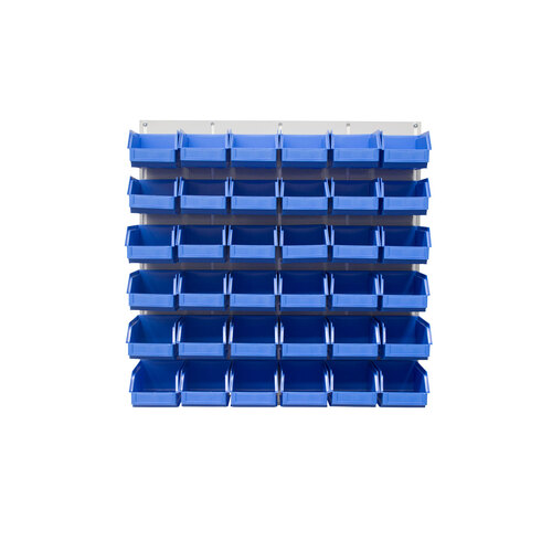 Ezylok LP3 Louvred Panel & 36 Pieces Size 5 Plastic Bin - Blue Colour