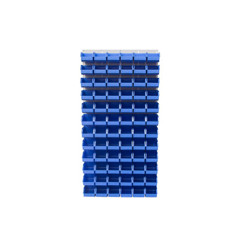 Ezylok LP5 Louvred Panel & 72 Pieces Size 5 Plastic Bin - Blue Colour
