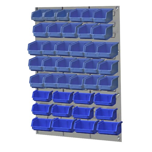 Ezylok LP5 Louvred Panel & Size 3Z(3pc), 4(8pc), 5(18pc) & 6(12pc) Plastic Bin - Blue