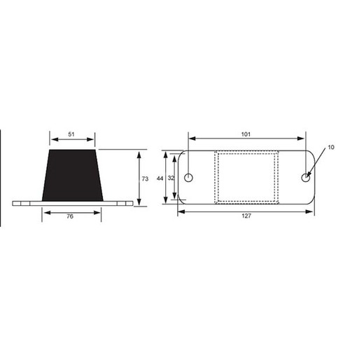 Mackay M176 Bonded Buffer 127 x 44 x 73mm 200kg
