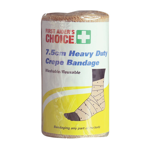 First Aiders Choice Crepe Bandage Heavy Duty 7.5cm x 2m