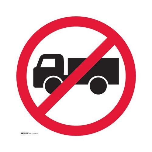 Brady Directional Traffic Sign - No Trucks 450 x 450mm Metal