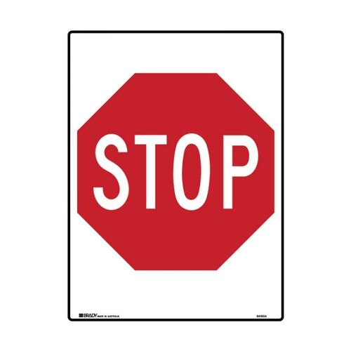 Brady Directional Traffic Sign - Stop Sign Rectangular 450 x 600mm Polypropylene
