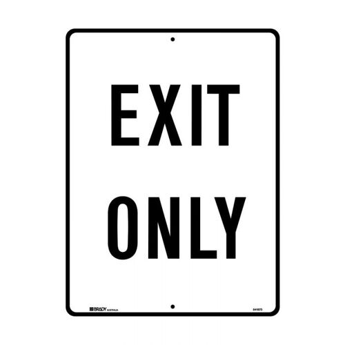 Brady Traffic Site Safety Sign - Exit Only 450 x 600mm Metal