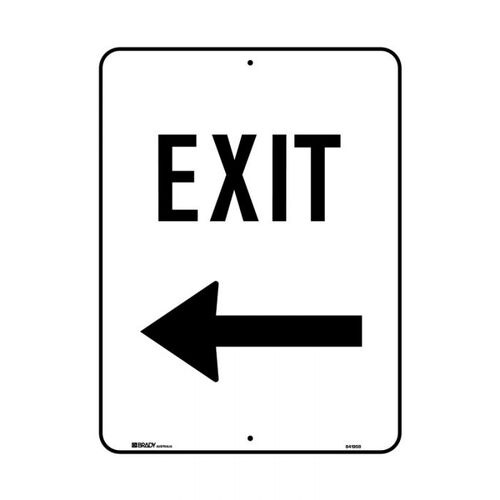 Brady Traffic Site Safety Sign - Exit Arrow Left 450 x 600mm Metal