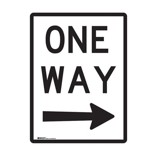 Brady Traffic Site Safety Sign - One Way Arrow Right 450 x 600mm Metal