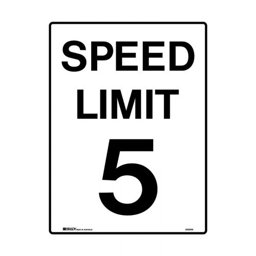 Brady Speed Limit Sign - "Speed Limit 5" 450 x 600mm Metal