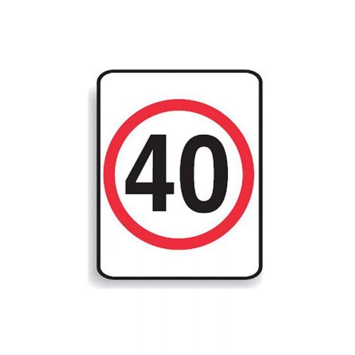 Brady Regulatory School Sign Speed Limit - "40" 450 x 600mm C1 Ref Aluminium
