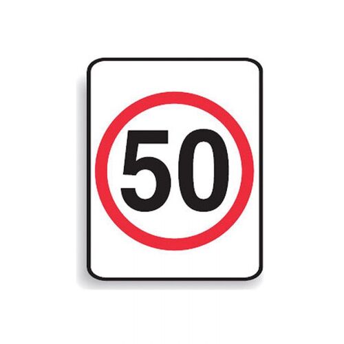Brady Regulatory School Sign Speed Limit - "50" 600 x 800mm C1 Ref Aluminium