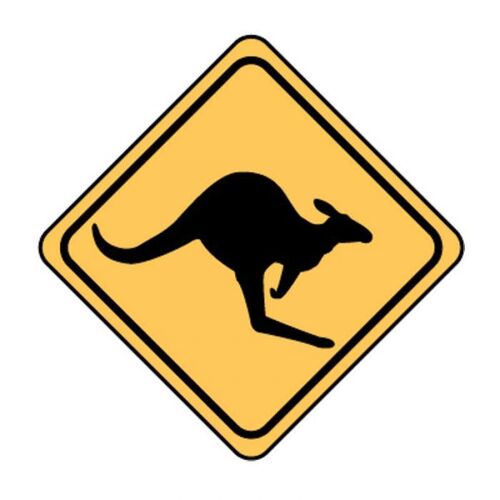 Brady Warning Kangaroo Symbol 600 x 600mm C1 Ref Aluminium