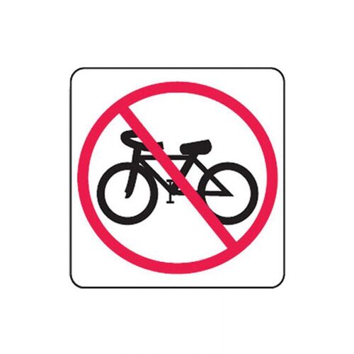Brady Bike Prohibited Symbol Sign 450 x 450mm C1 Ref Aluminium