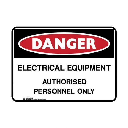 Brady Glo Danger Sign Electrical Equipment 250 x 180mm Metal
