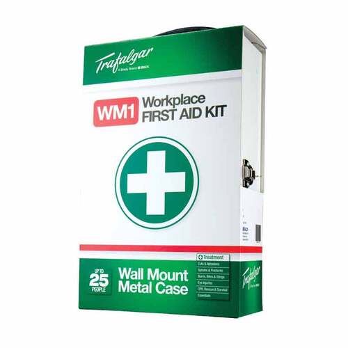 Trafalgar WM1 Workplace First Aid Kit Metal Case Wall Mount