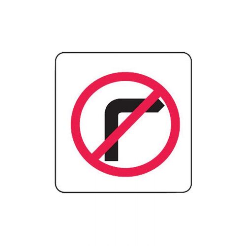 Brady Directional Traffic Sign - No Right Turn 600 x 600mm C1 Ref Al