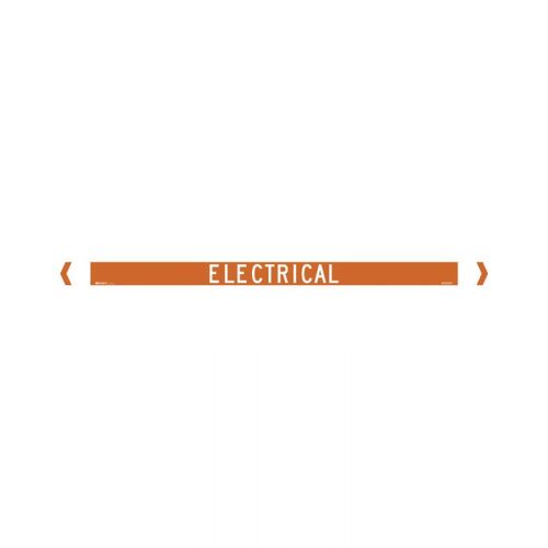 Brady Pipe Marker Electrical White/Orange Up To 40mm O.D. - 10/Pack