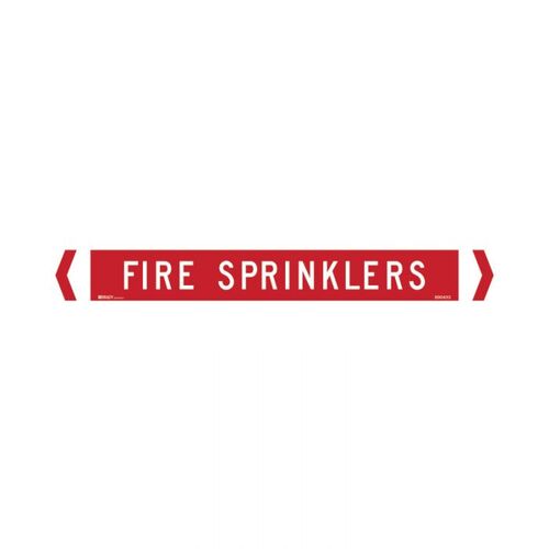 Brady Pipe Marker Fire Sprinklers White/Red 40-75mm O.D. - 10/Pack