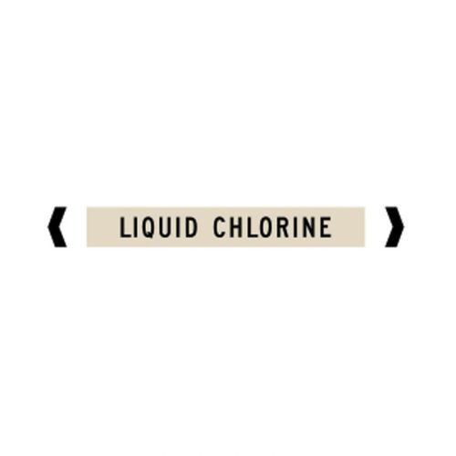 Brady Pipe Marker Liquid Chlorine Black/Sand 40-75mm O.D. - 10/Pack