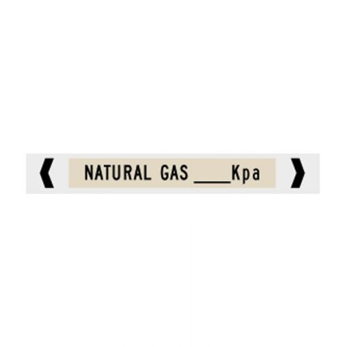 Brady Pipe Marker Natural Gas Kpa Black/Sand >75mm O.D. - 10/Pack