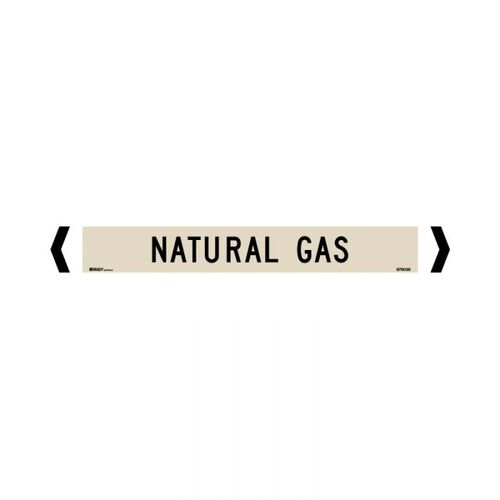 Brady Pipe Marker Natural Gas Black/Sand Up To 40mm O.D. - 10/Pack