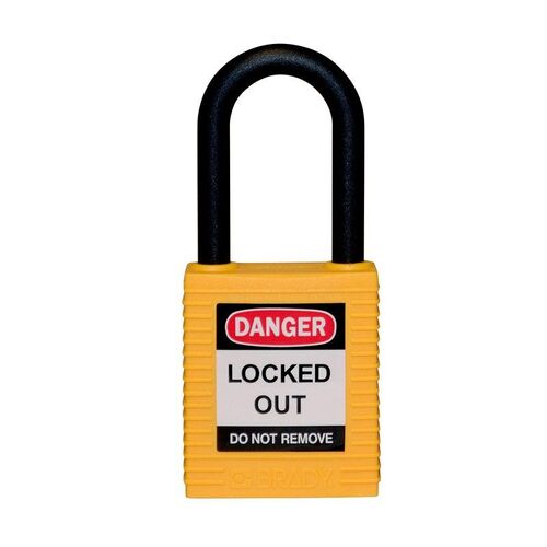Brady Nylon Safety Padlock Yellow