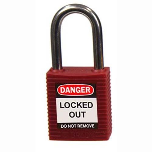Brady Stainless Steel Safety Padlock Red